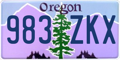 OR license plate 983ZKX