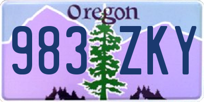 OR license plate 983ZKY