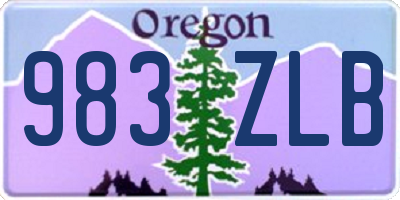 OR license plate 983ZLB