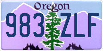 OR license plate 983ZLF