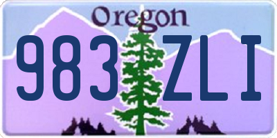 OR license plate 983ZLI