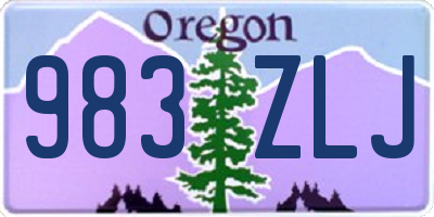 OR license plate 983ZLJ