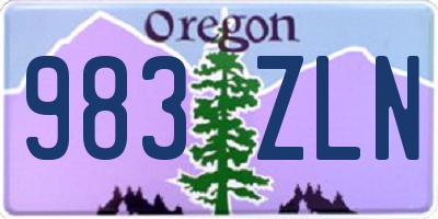 OR license plate 983ZLN