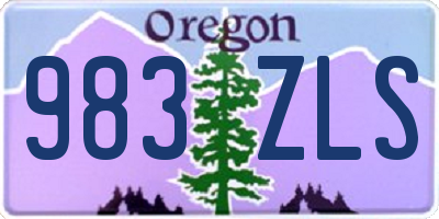 OR license plate 983ZLS