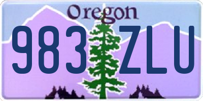 OR license plate 983ZLU