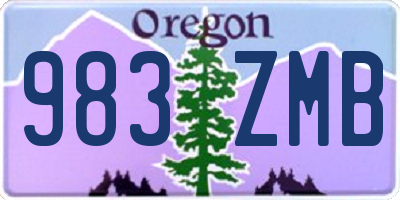 OR license plate 983ZMB
