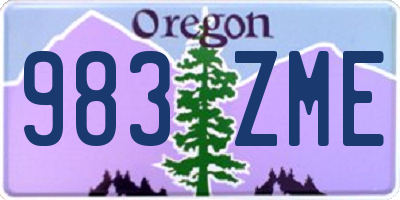 OR license plate 983ZME
