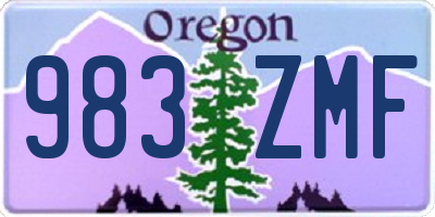 OR license plate 983ZMF