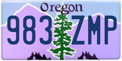 OR license plate 983ZMP