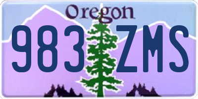 OR license plate 983ZMS