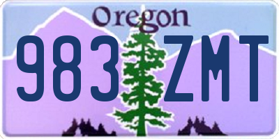 OR license plate 983ZMT