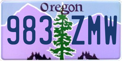 OR license plate 983ZMW