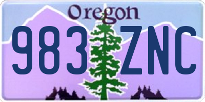 OR license plate 983ZNC