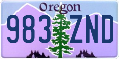 OR license plate 983ZND