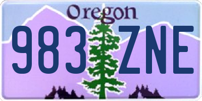 OR license plate 983ZNE