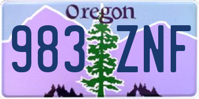 OR license plate 983ZNF