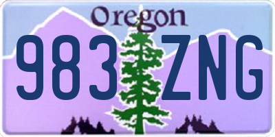 OR license plate 983ZNG