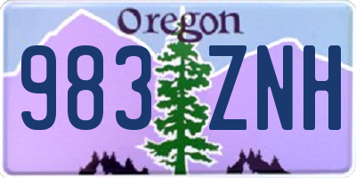 OR license plate 983ZNH