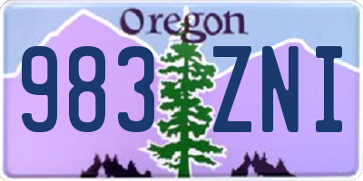 OR license plate 983ZNI