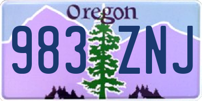 OR license plate 983ZNJ