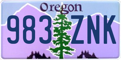 OR license plate 983ZNK