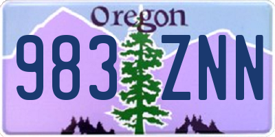 OR license plate 983ZNN