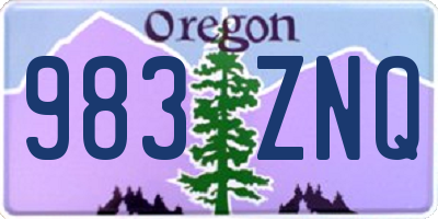 OR license plate 983ZNQ