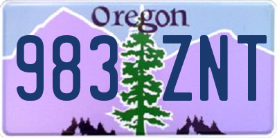 OR license plate 983ZNT