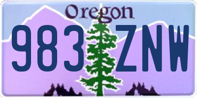 OR license plate 983ZNW