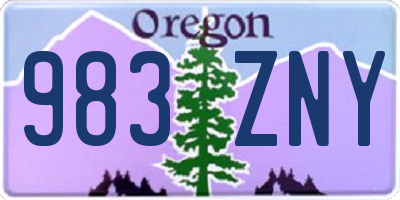 OR license plate 983ZNY