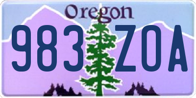 OR license plate 983ZOA