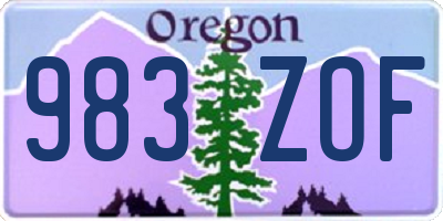 OR license plate 983ZOF