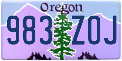 OR license plate 983ZOJ