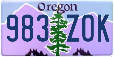 OR license plate 983ZOK
