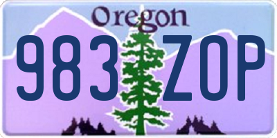 OR license plate 983ZOP