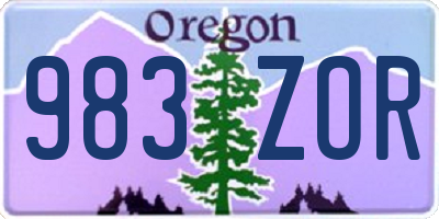 OR license plate 983ZOR