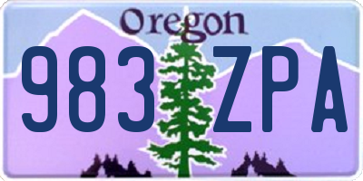 OR license plate 983ZPA