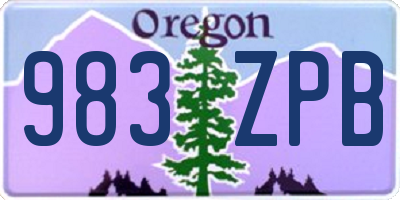 OR license plate 983ZPB