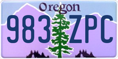OR license plate 983ZPC