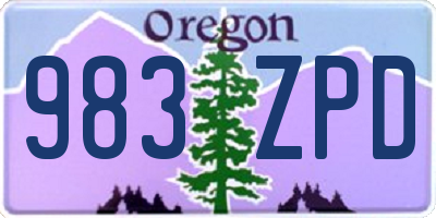 OR license plate 983ZPD