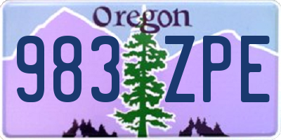 OR license plate 983ZPE