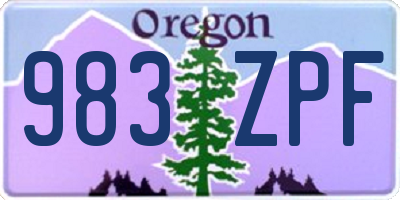 OR license plate 983ZPF