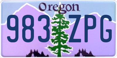 OR license plate 983ZPG
