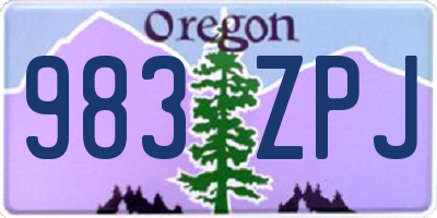 OR license plate 983ZPJ