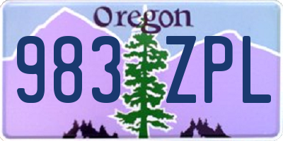 OR license plate 983ZPL