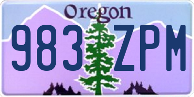 OR license plate 983ZPM