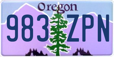 OR license plate 983ZPN