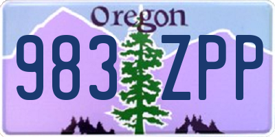 OR license plate 983ZPP