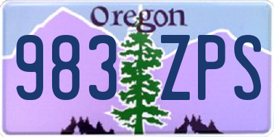 OR license plate 983ZPS