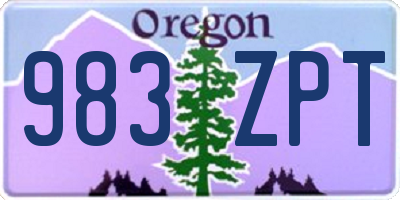 OR license plate 983ZPT